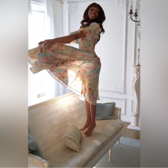 Selkie The Mucha Day Dress Alphonse Mucha Print Midi Size XL - Picture 11 of 12